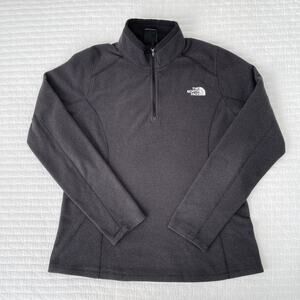 The North Face Women's Fleece Quarter Zip Jacket in Black / Charcoal Size M